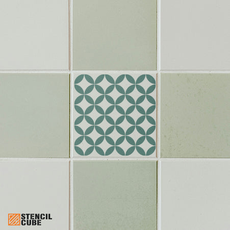 Circle floor tile pattern stencil