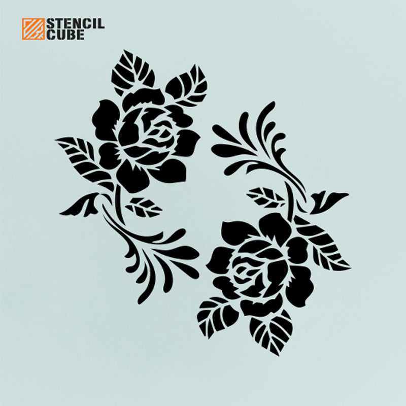 Corner Flower Motif Stencil