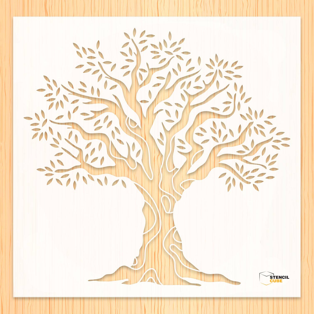 Family tree design stencil