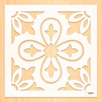 Load image into Gallery viewer, Floral ornamental floor tile pattern stencil
