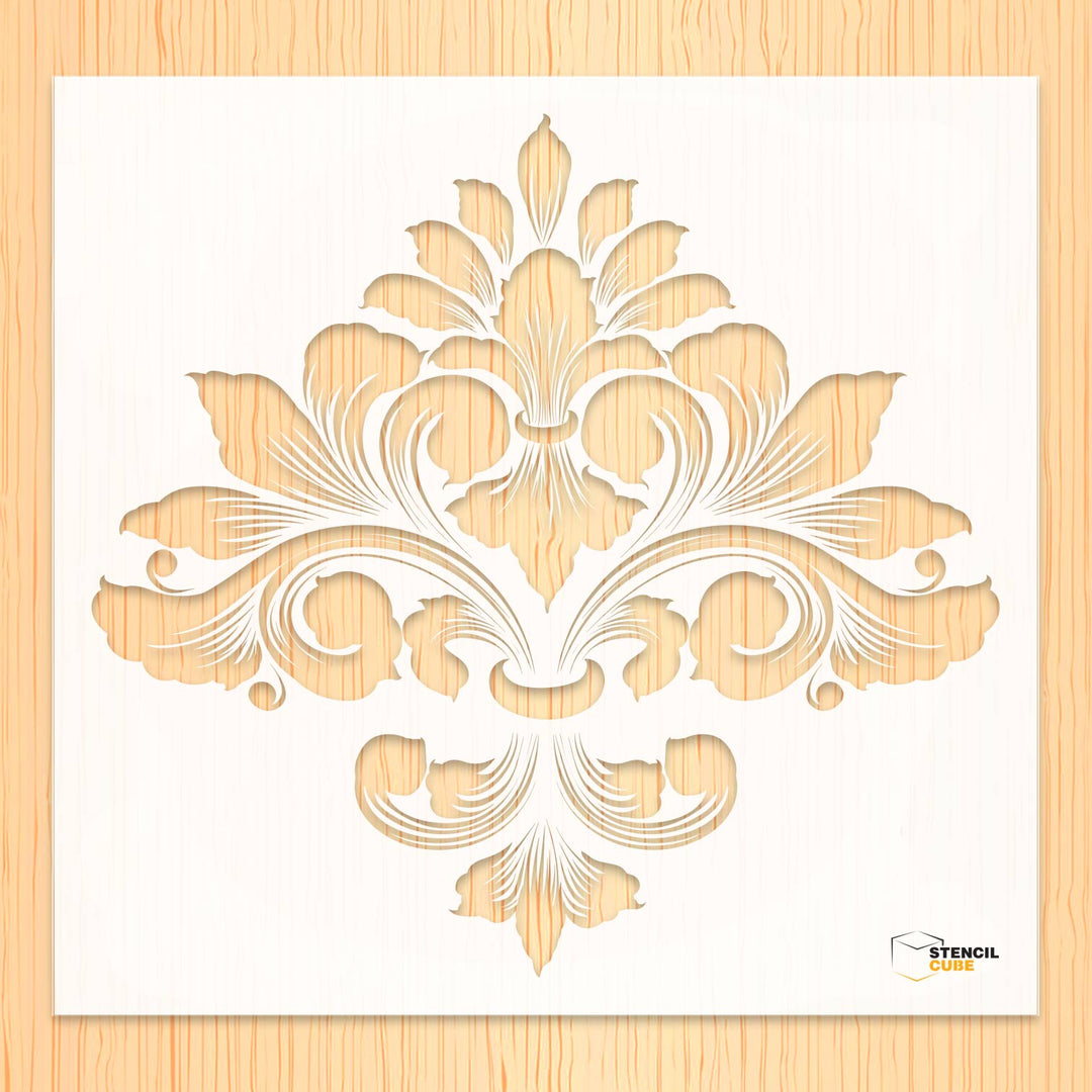 Luxury old fashioned damask pattern stencil