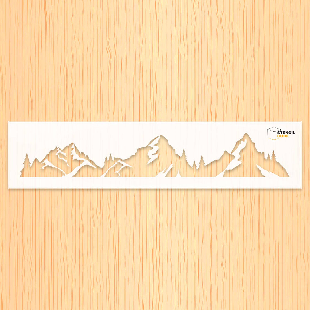 Mountain range stencil