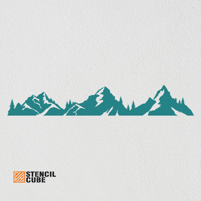 Mountain range stencil