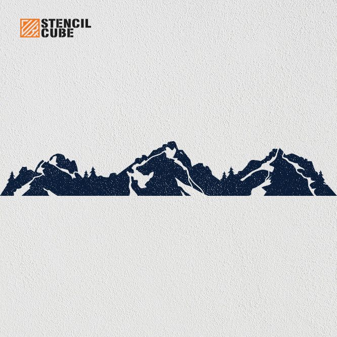 Mountain ridge design stencil