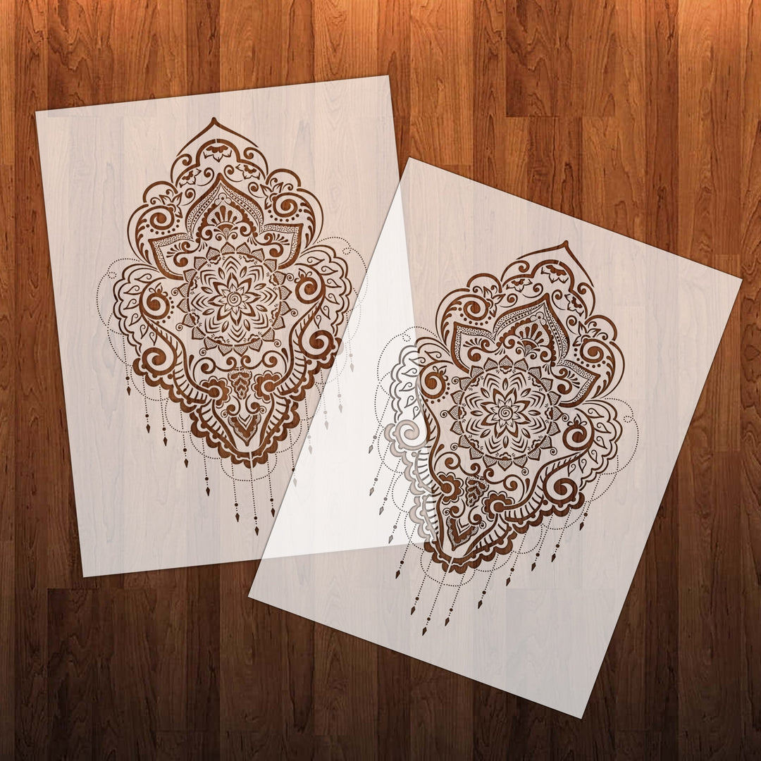 Ornamental elegent floral design stencil