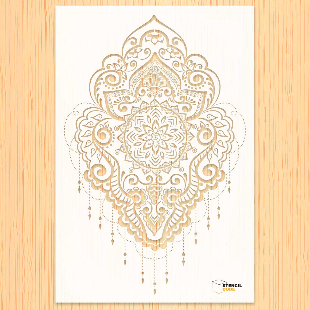 Ornamental elegent floral design stencil