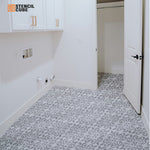 Load image into Gallery viewer, Ornamental floor tile pattern stencil
