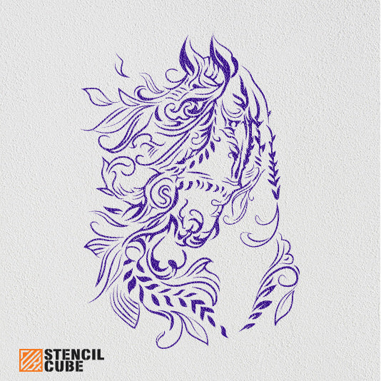 Ornated Horse Stencil