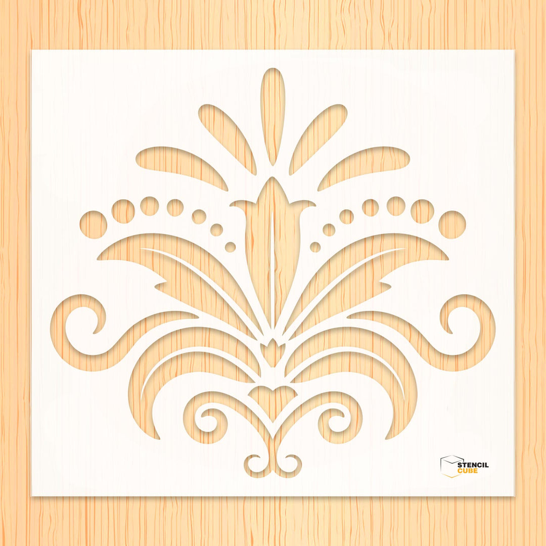 Royal baroque wall decor stencil