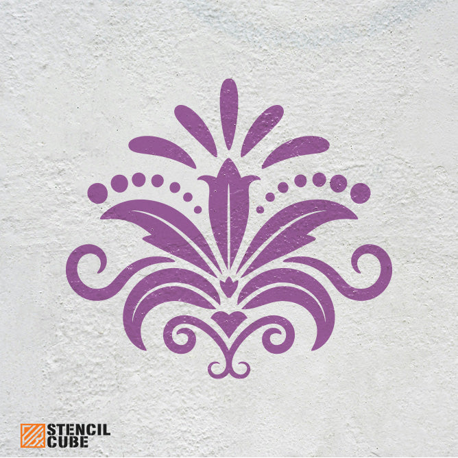 Royal baroque wall decor stencil