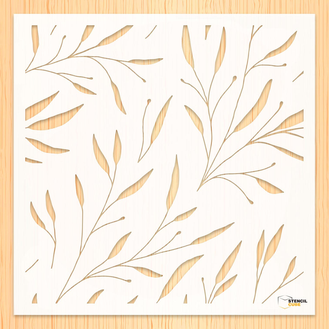 Seamless leaves pattern stencil