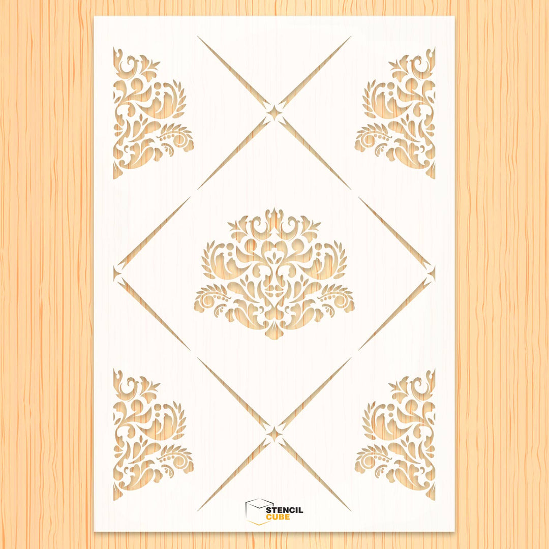 Seamless victorian motives pattern design stencil