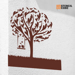 Load image into Gallery viewer, Tree with hearts and birds stencil
