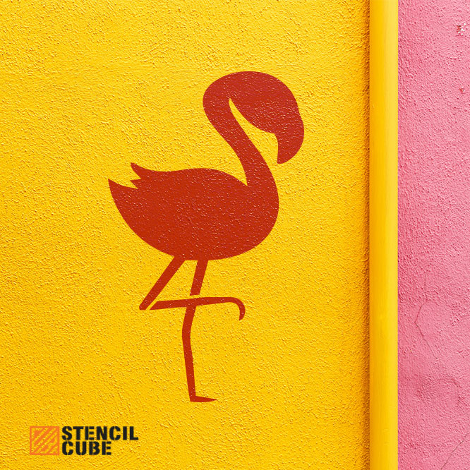 Doodle Flamingo Stencil