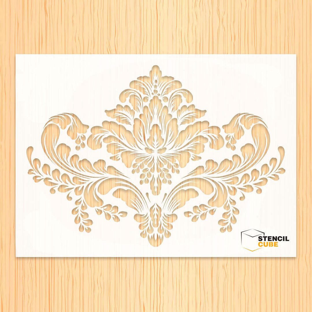 Vintage ornamental element design stencil