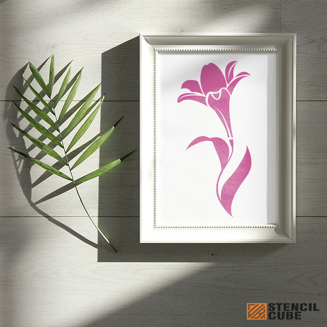 Flower stencil Lily flower Stencilcube