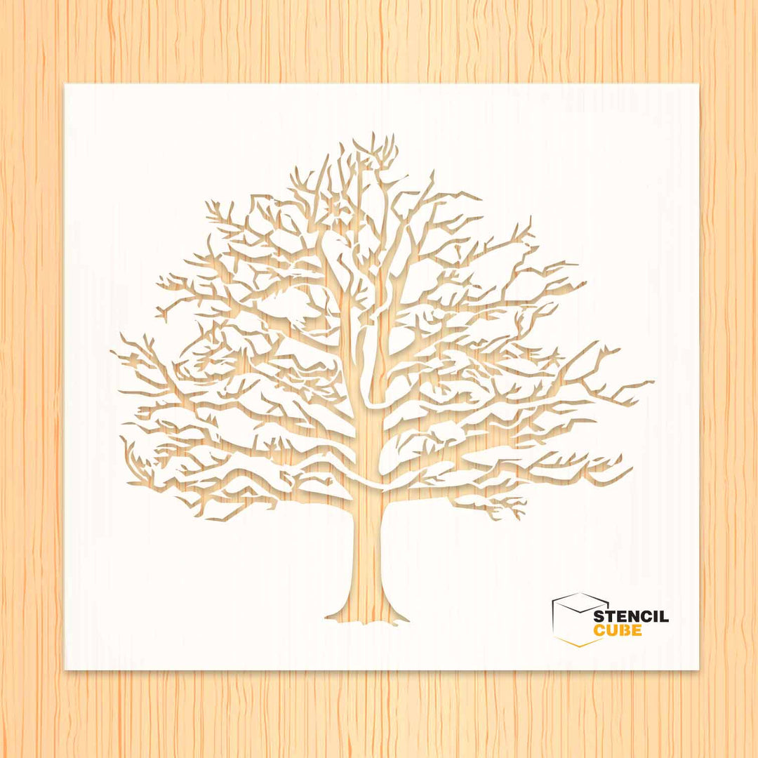 Bare tree Stencil Stencilcube