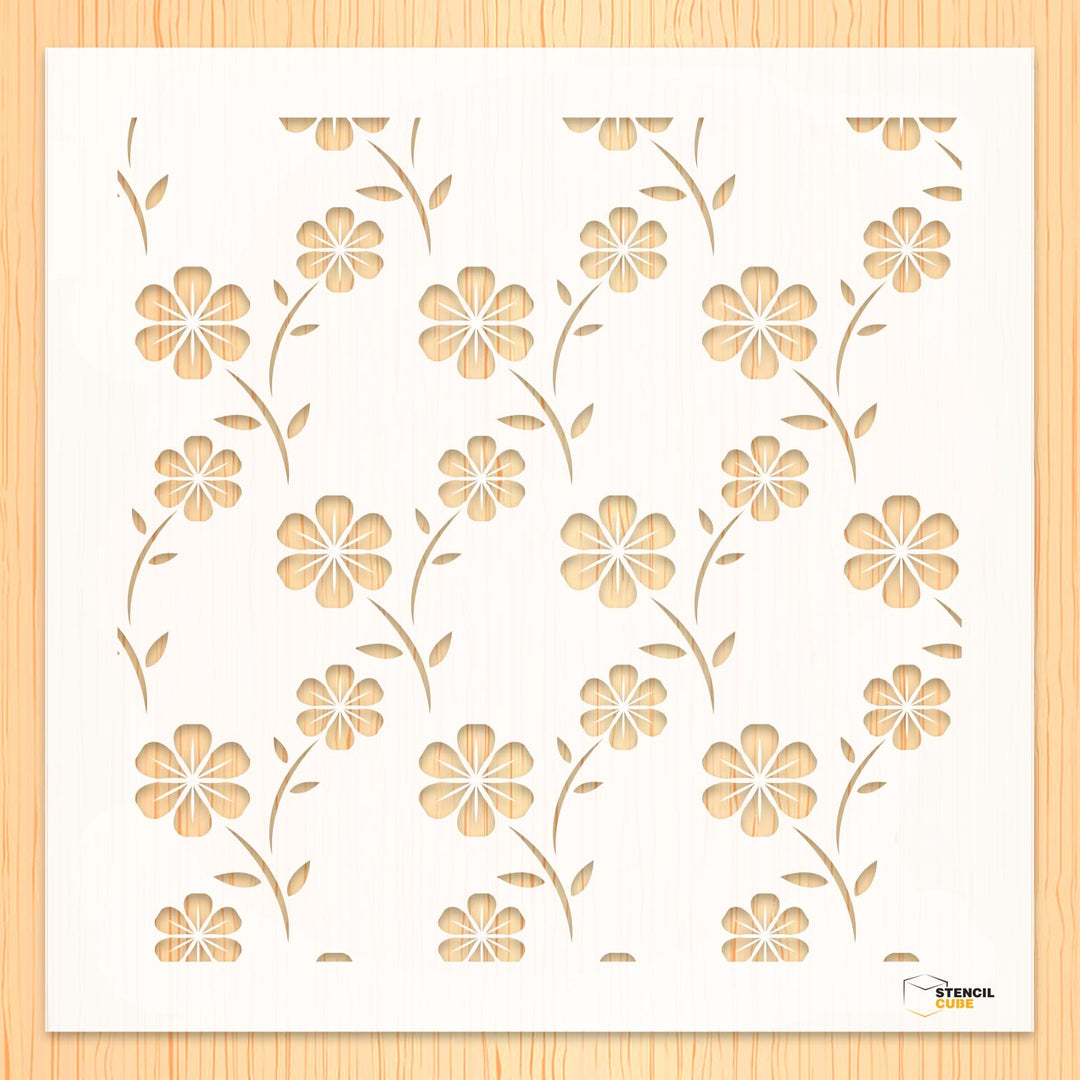 Simple flower Stencil Stencilcube Seamless 