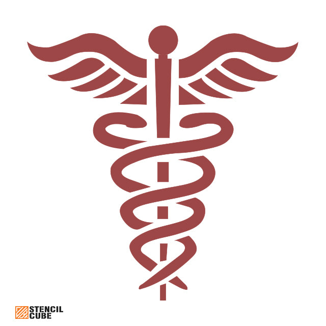 Caduceus Medical Symbol Stencil