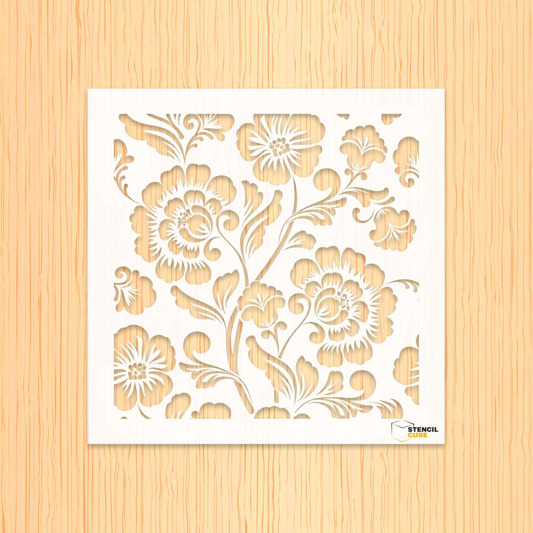 Classical luxary flower pattern stencil Stencilcube wall paint