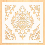 Load image into Gallery viewer, Damask seamless wall pattern stencil
