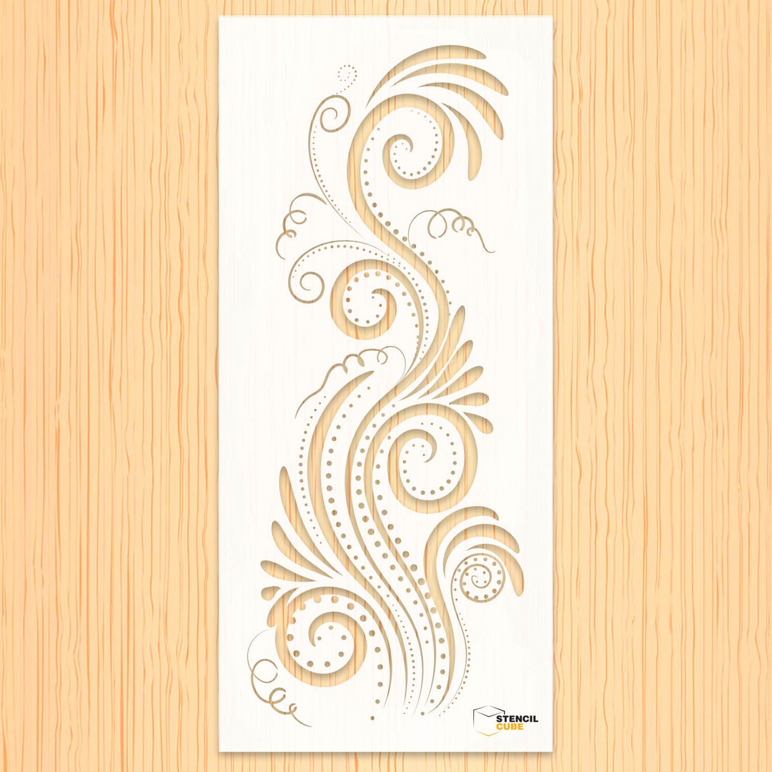 Decorative ornamental floral design stencil