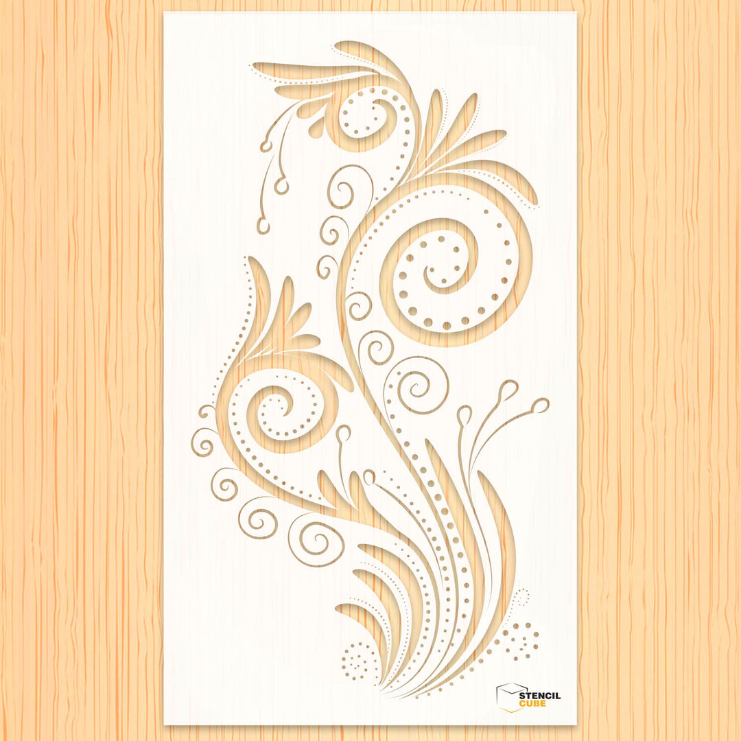 Elegant ornamental decorative floral stencil