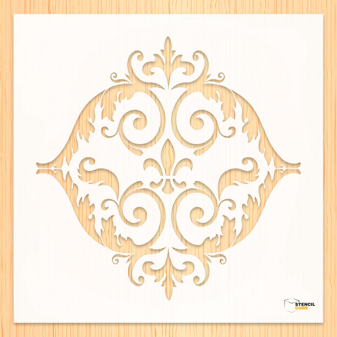 elegent ornamental pattern design stencil