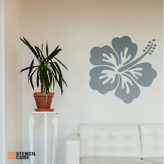 Simple Hibiscus Stencil