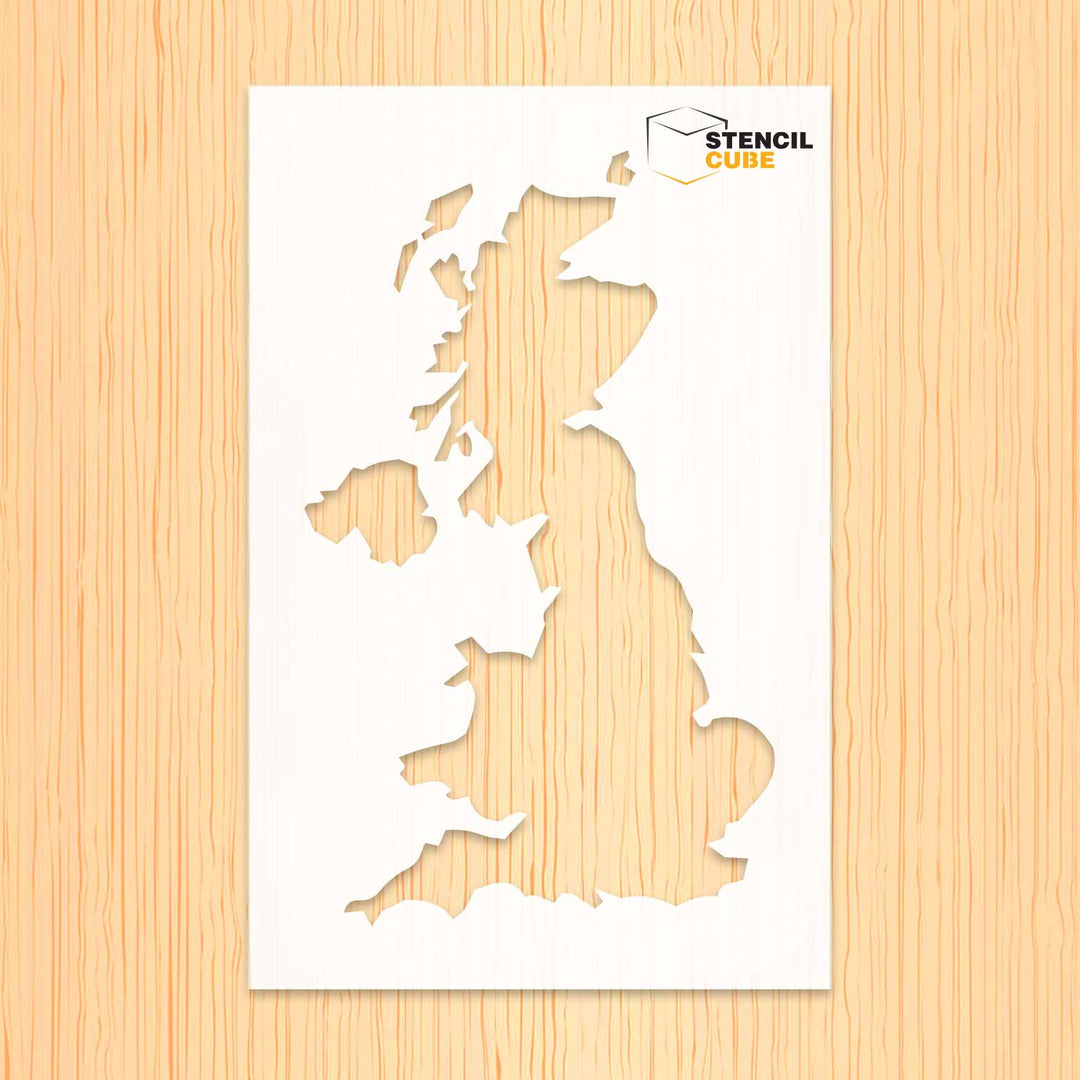 Great Britain Map Stencil