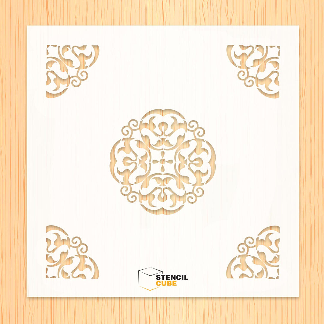 Italian Floral element pattern Stencil