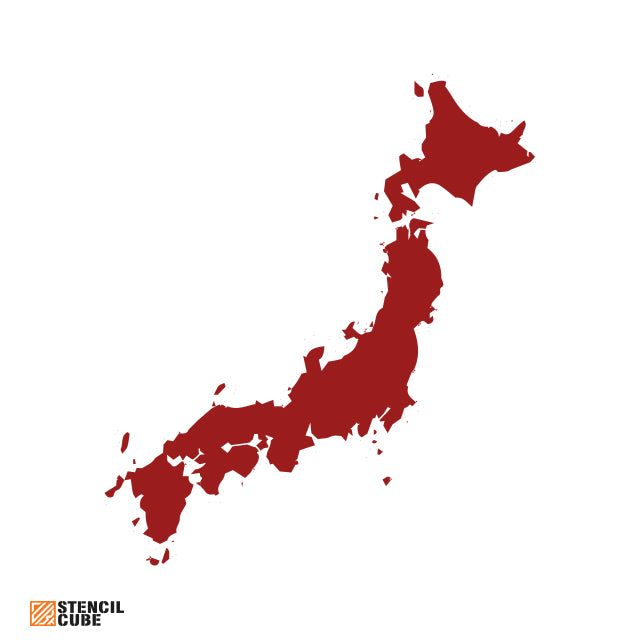 Japan Map Stencil