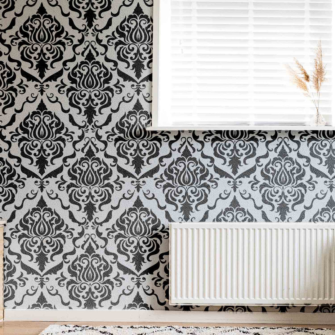 Luxury damask wall pattern stencil