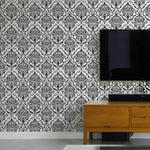 Load image into Gallery viewer, Luxury damask wall pattern stencil
