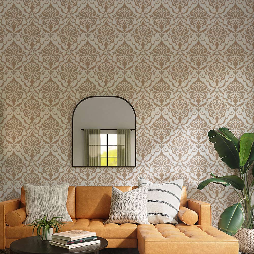 Luxury damask wall pattern stencil