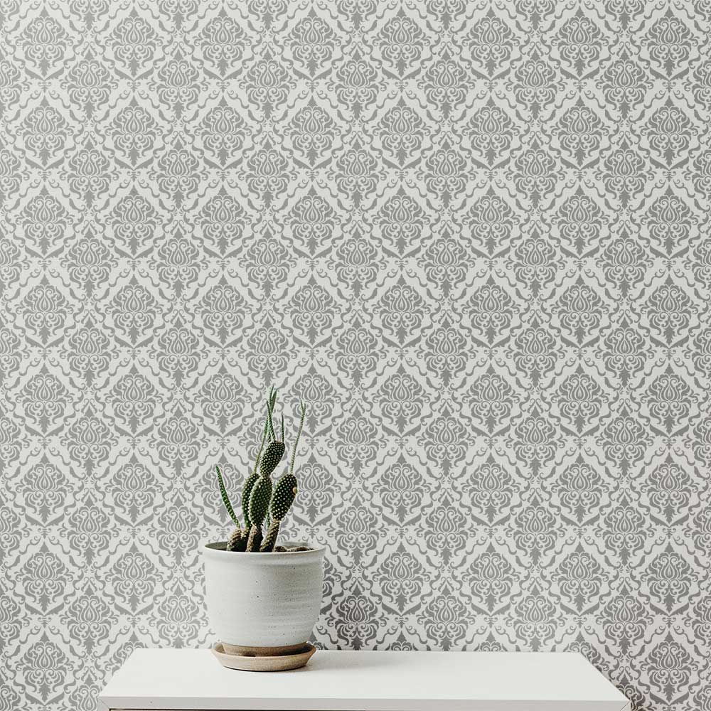 Luxury damask wall pattern stencil