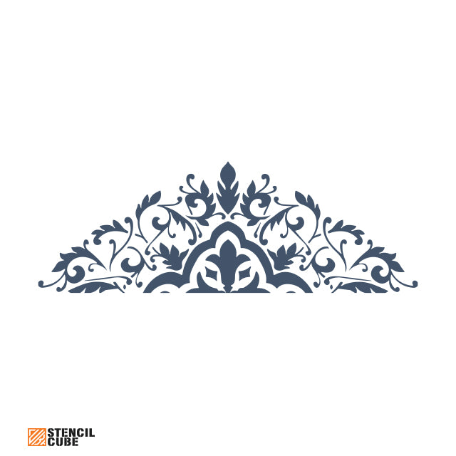 Monochrome Ornament Floral Design Stencil