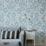 Load image into Gallery viewer, ornamental Hibiscus floral pattern stencil Stencilcube wall paint
