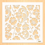 Load image into Gallery viewer, ornamental Hibiscus floral pattern stencil Stencilcube wall paint
