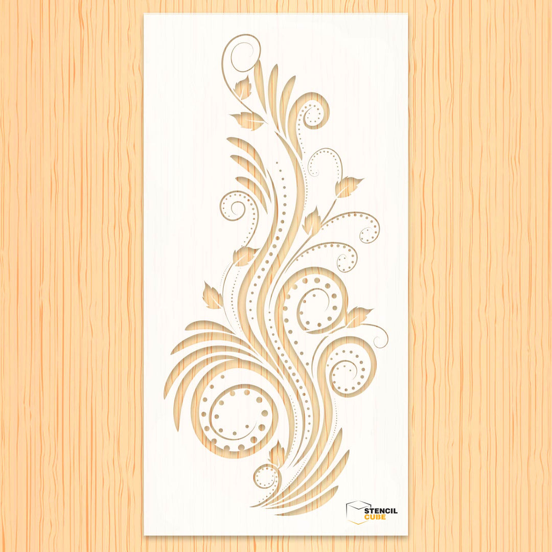 Ornamental decorative floral design stencil