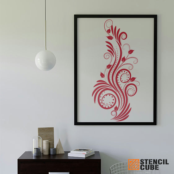 Ornamental decorative floral design stencil