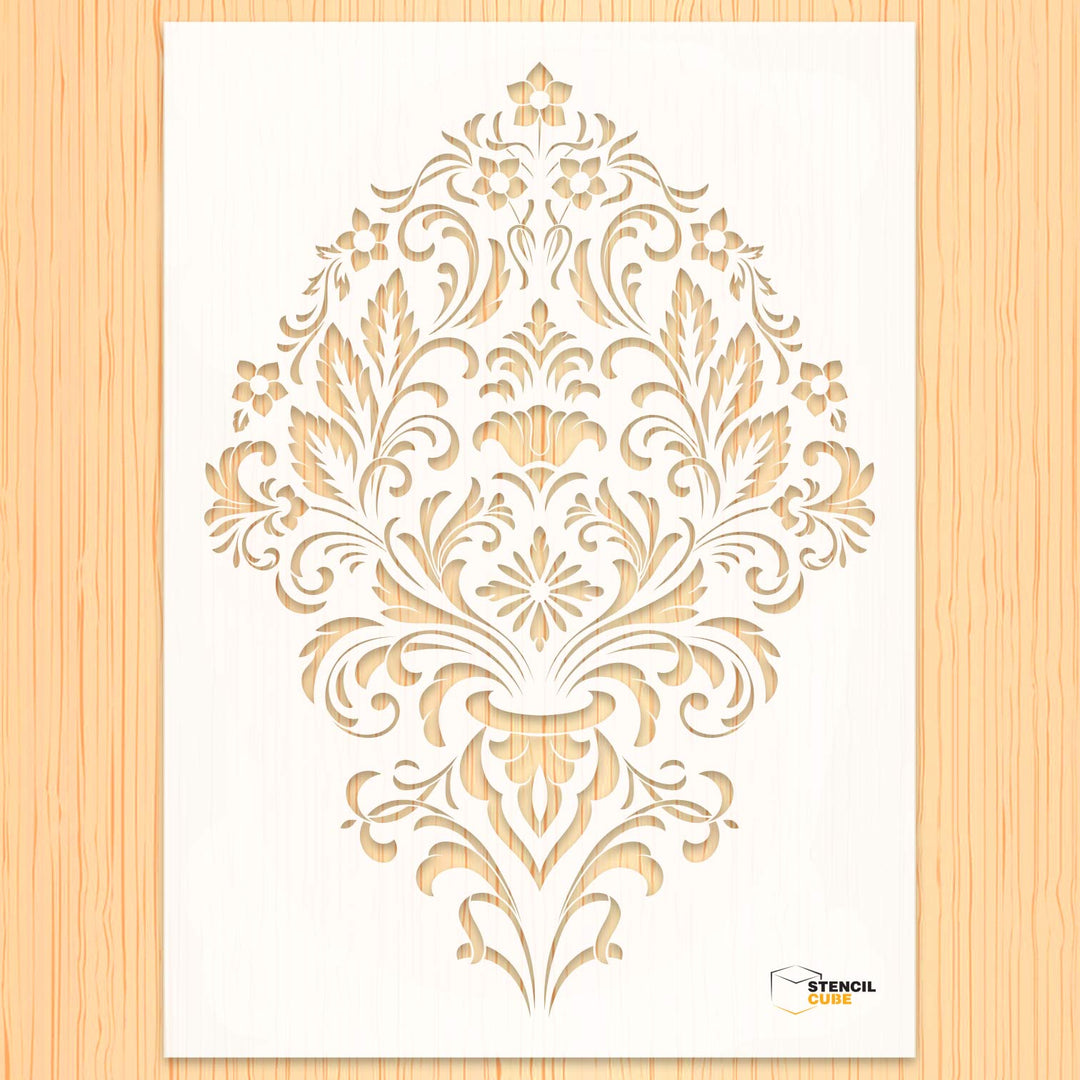 Ornamental floral elegent pattern stencil