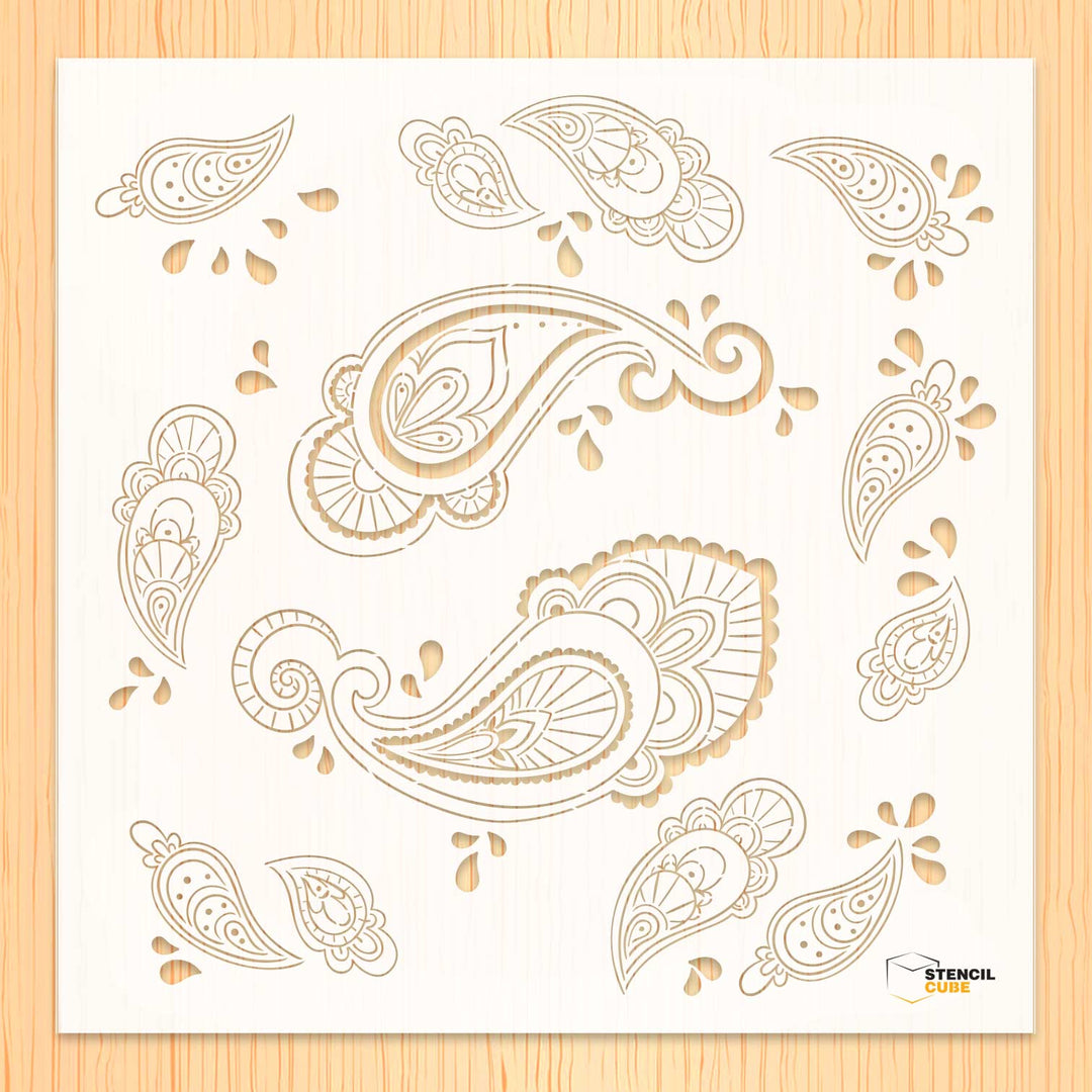 Paisley design stencil