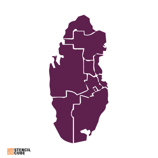 Qatar Map Stencil