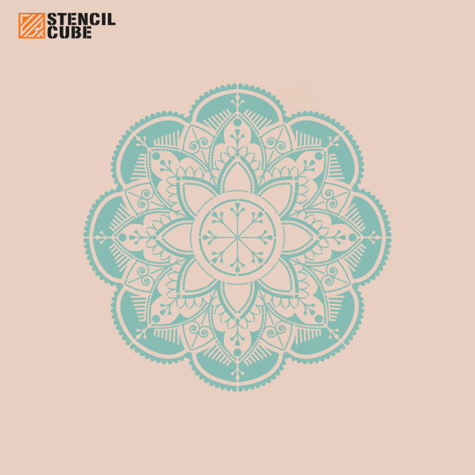 Simple Floral Mandala Design Stencil