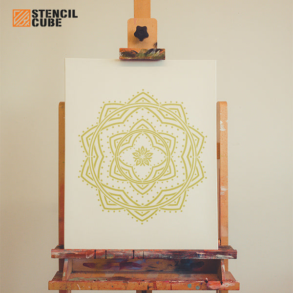 Simple Line Art Mandala Design Stencil