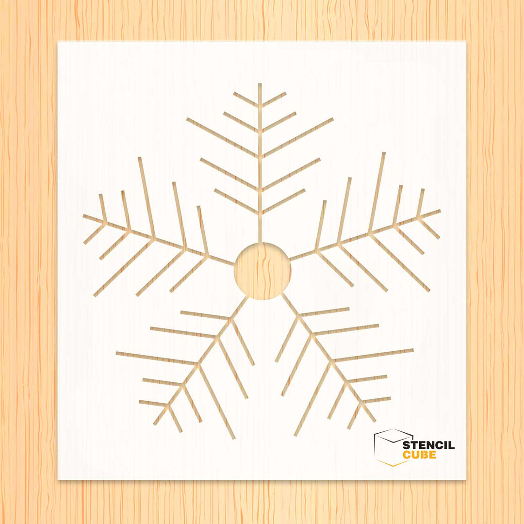 Simple Line art Snowflake Stencil