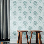 Load image into Gallery viewer, Sleek seamless damask wall pattern stencil
