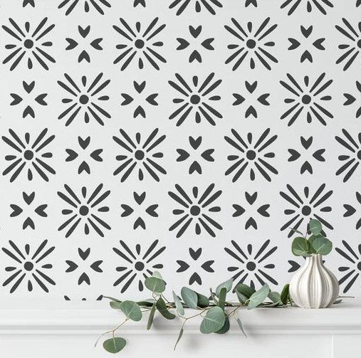 Seamless Geometric Wall Pattern Stencil