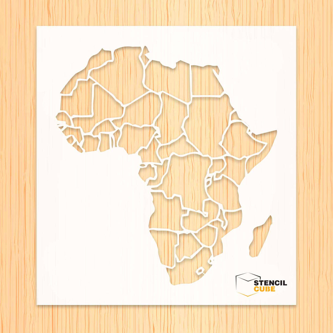 Africa Map Stencil Map Stencilcube